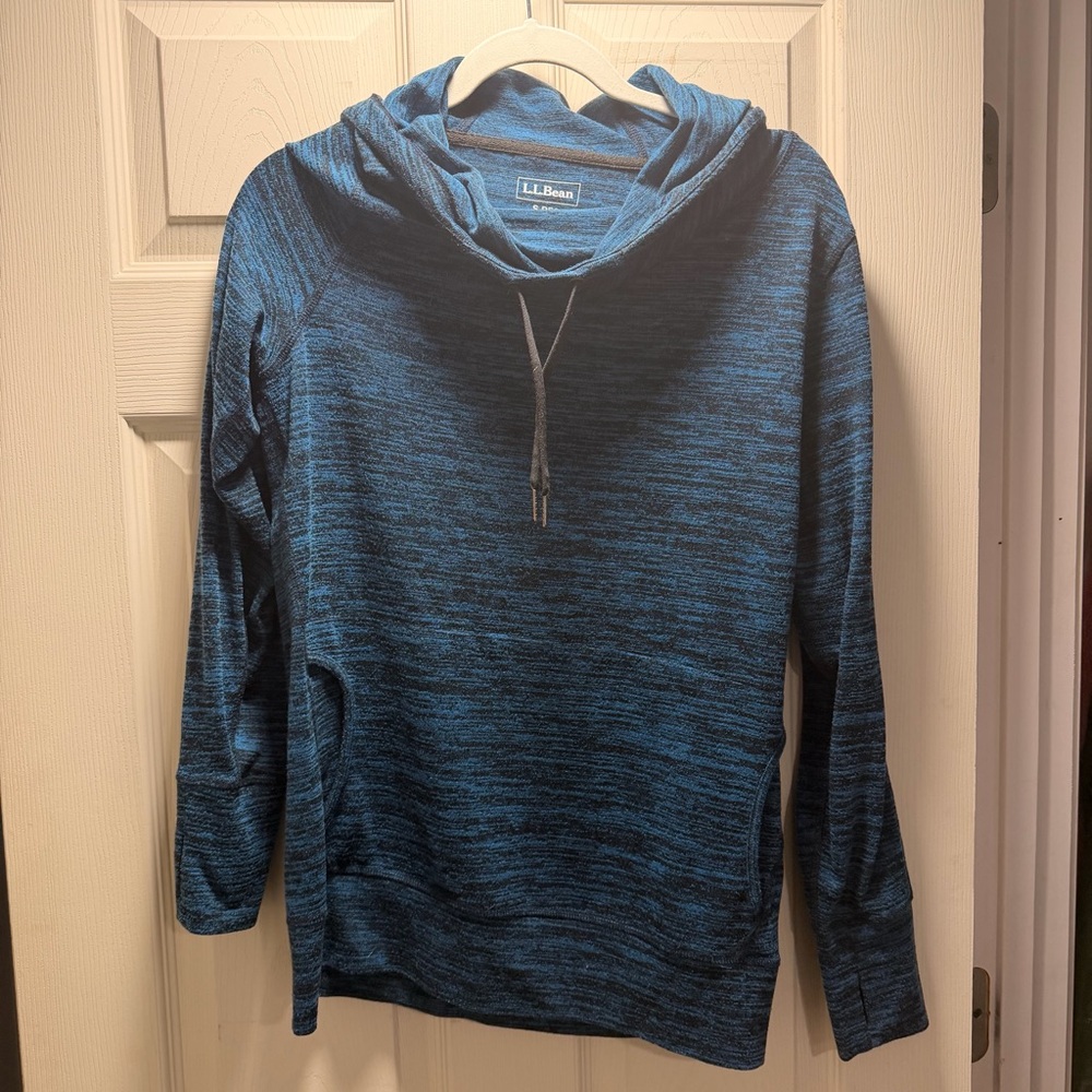 L.L. Bean Textured Blue Knit Top